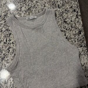 Zara Light Gray Sleeveless Top